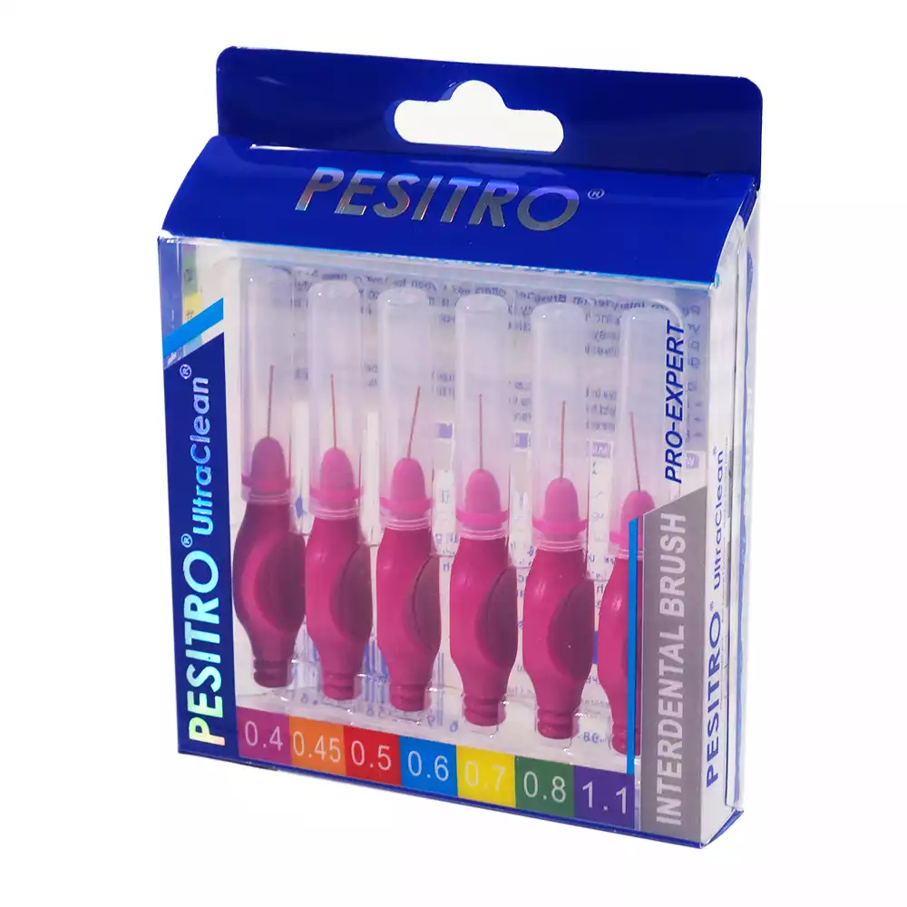 Щетка межзубная (ершик) PESITRO 0,4мм, с прорезиненной ручкой, для чистки между зубов, упаковка 6шт
