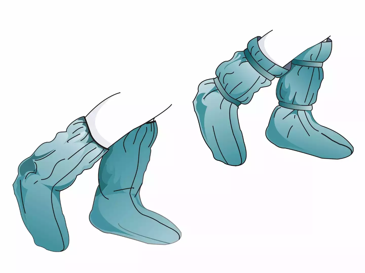 Бахилы хирургические, высота 65см, материал СМС 42г/м2, на завязках, стерильные