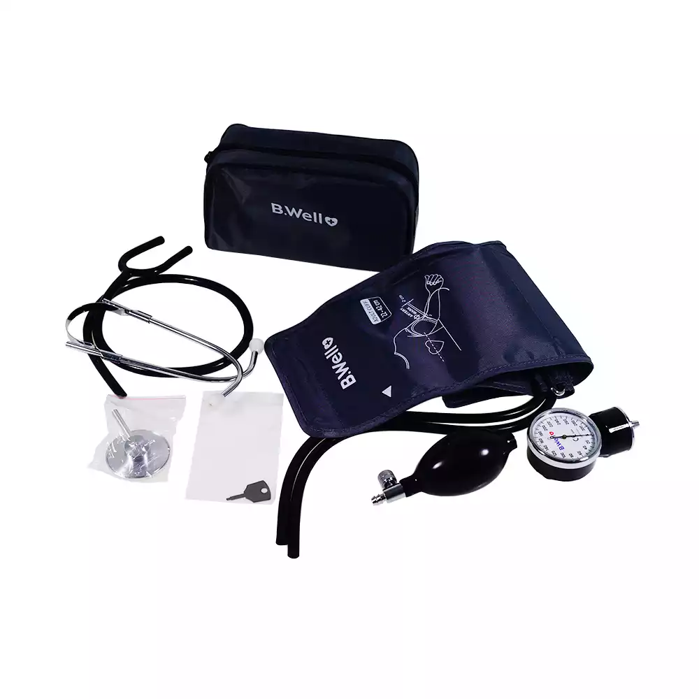 Тонометр B.Well MED-62 механический с профессиональной манжетой M-L 22-42cм (кольцо), со стетоскопом, с поверкой