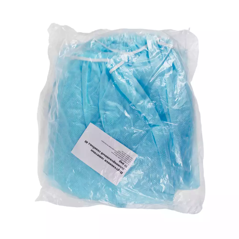 Нарукавники медицинские, материал СМС 40г/м2, ламинированные, на резинке, нестерильные, без РУ