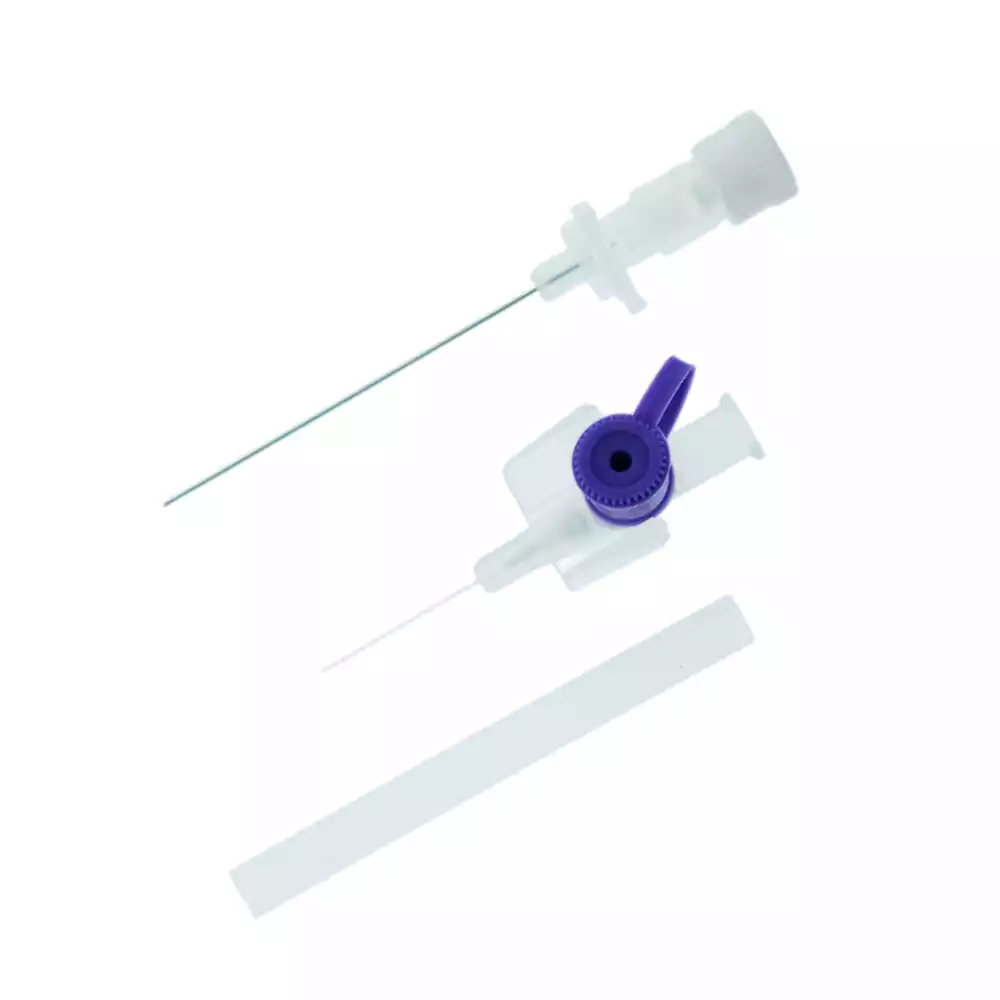 Катетер (канюля) внутривенный Glothin (Глосин) с инъекционным портом и крыльями,26G