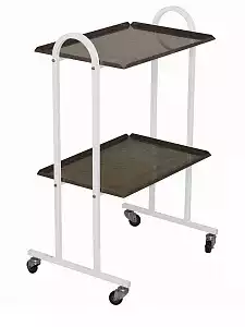 Столик инструментальный СИ-5, 2 полки (нержавеющая сталь), мебельные колеса